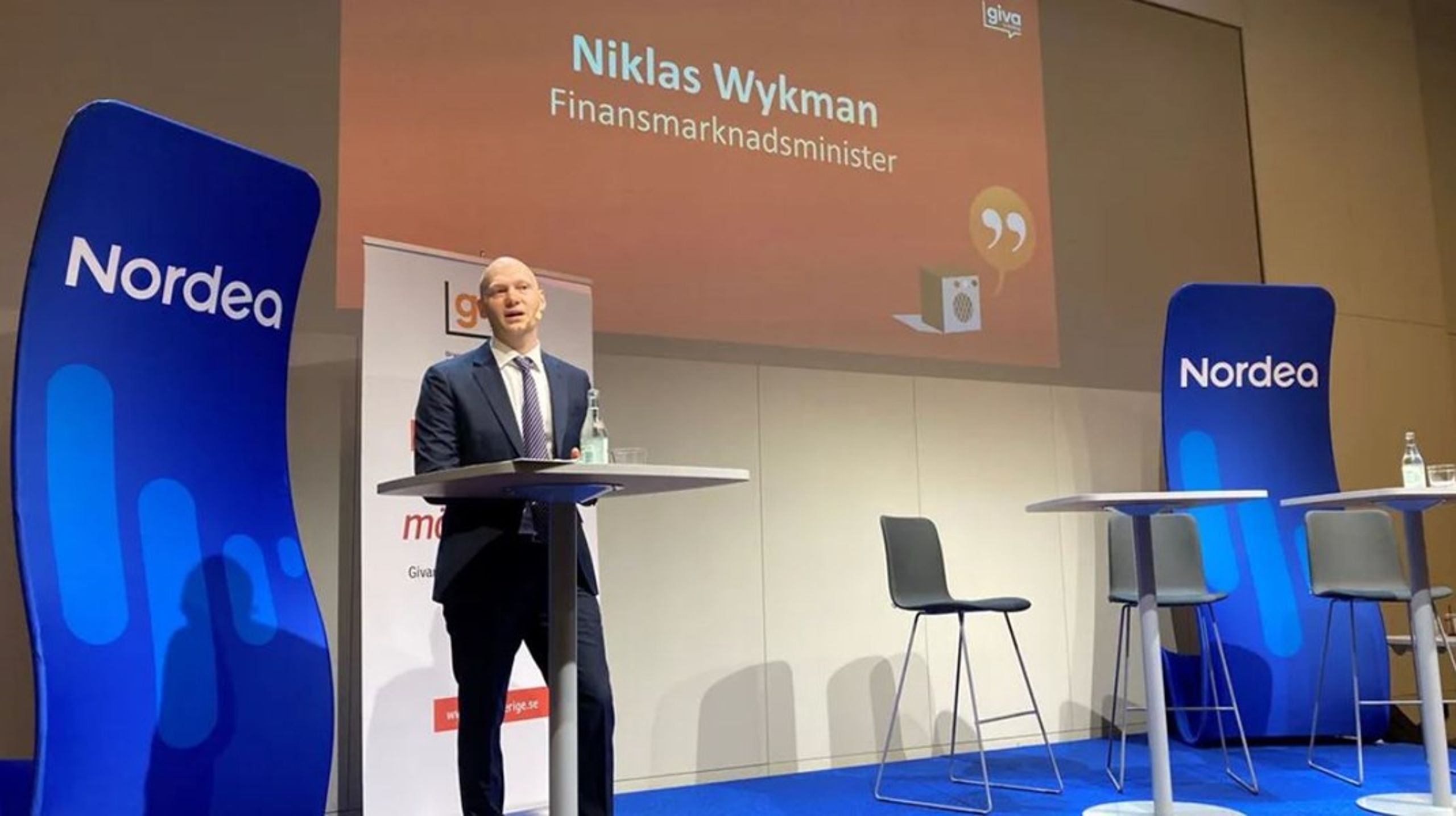 <div>Sveriges finansmarkedsminister, Niklas Wykman (M), var blandt ​​talerne, da brancheorganisationen Giva Sverige arrangerede konferencen&nbsp;Civilsamhällets finansforum.<br></div>