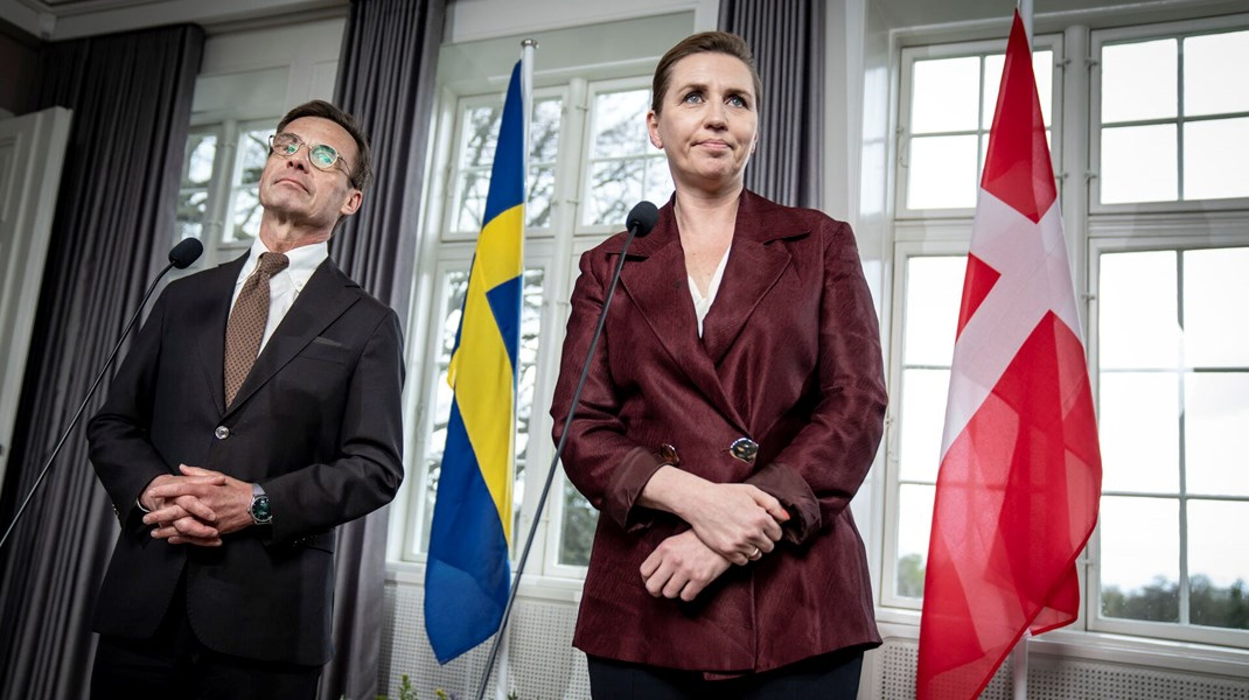 Statsministrene fra Sverige og Danmark, Ulf Kristersson og Mette Frederiksen, vil være på spareholdet under disse dages EU-topmøde.