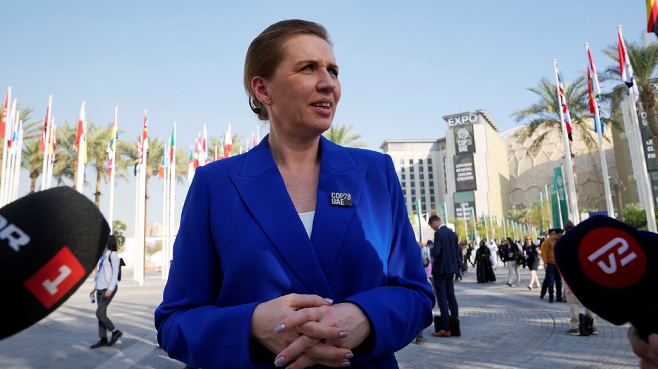 Statsminister Mette Frederiksen (S) havde et løfte om 175 millioner kroner fra Danmark til FN's nye klimafond med, da hun fredag ankom til COP28 i De Forenede Arabiske Emirater.