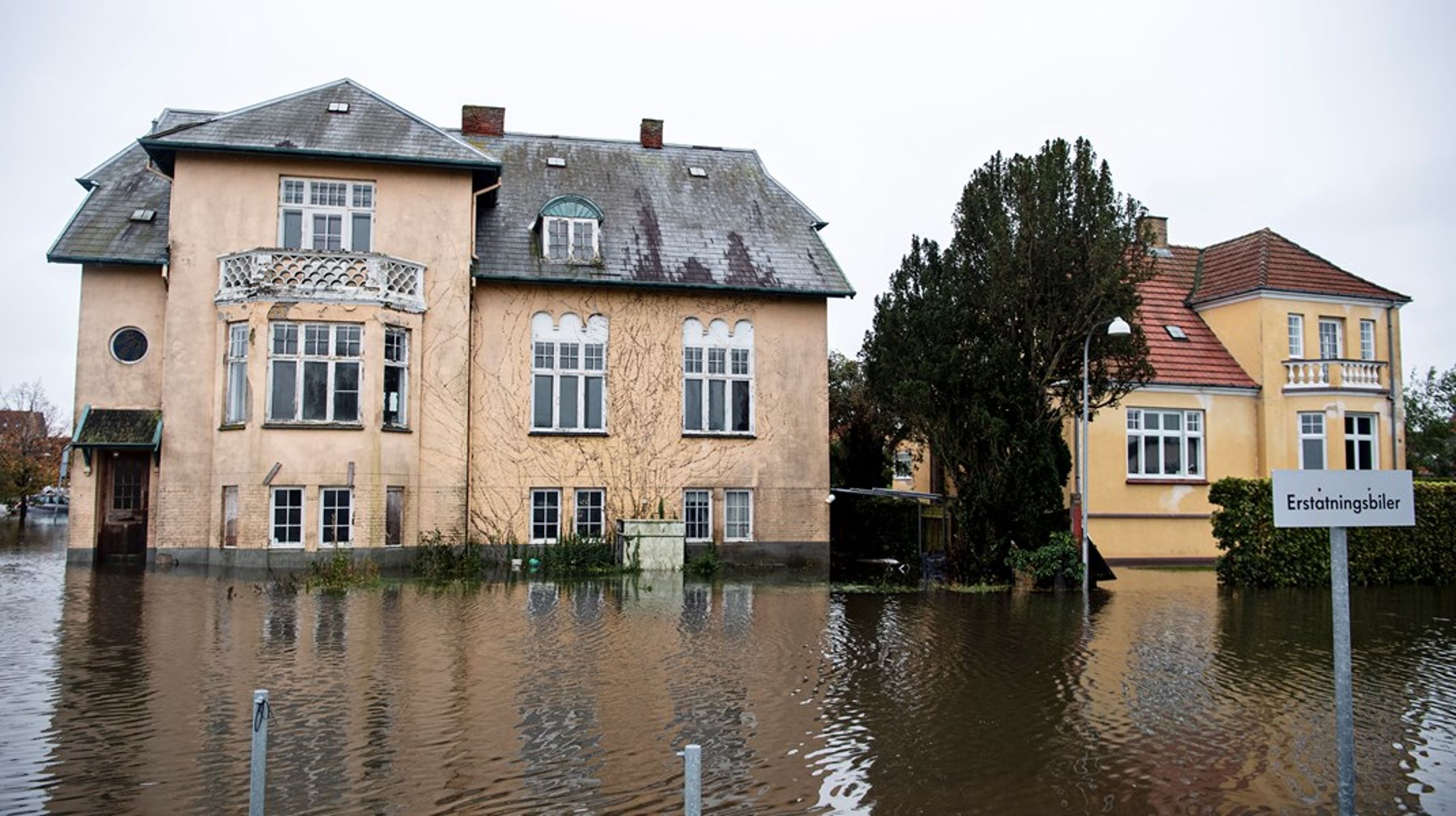 Store dele af Danmark blev i oktober ramt af stormflod. Her ses Præstø på Sjælland.