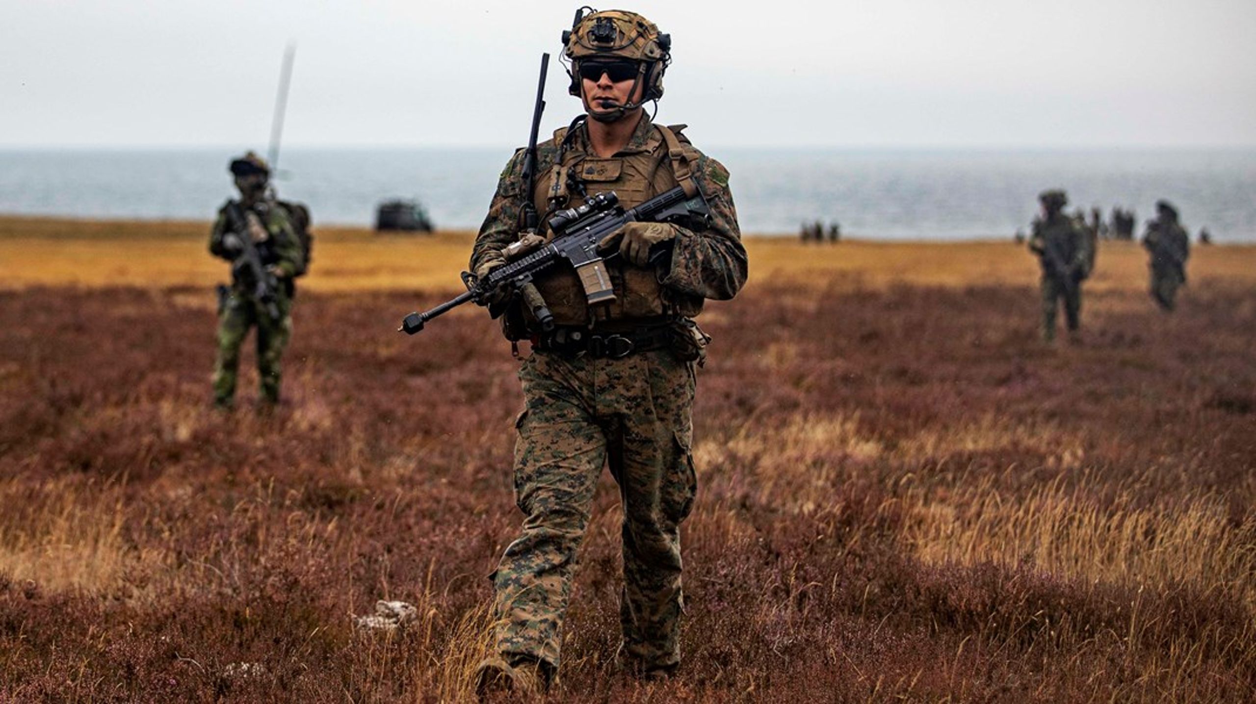 Amerikanske marinesoldater på øvelse i Sverige i august 2022.