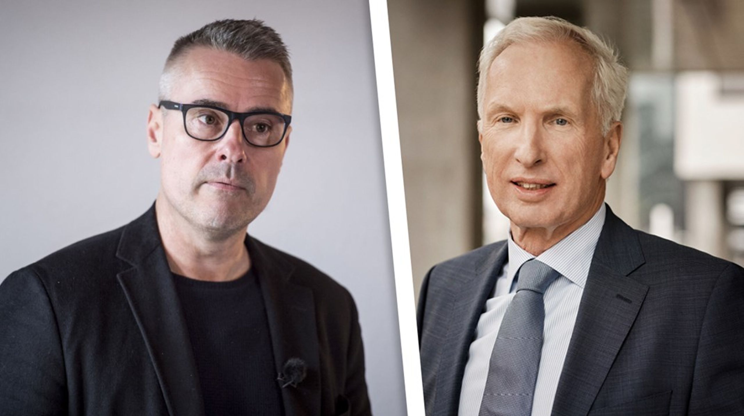 Henrik Sass Larsen og Christian Frigast er henholdsvis administrerende direktør og formand for Aktive Ejere, som nu bliver et medlem fattigere, når&nbsp;Danish Business Angels melder sig ud.