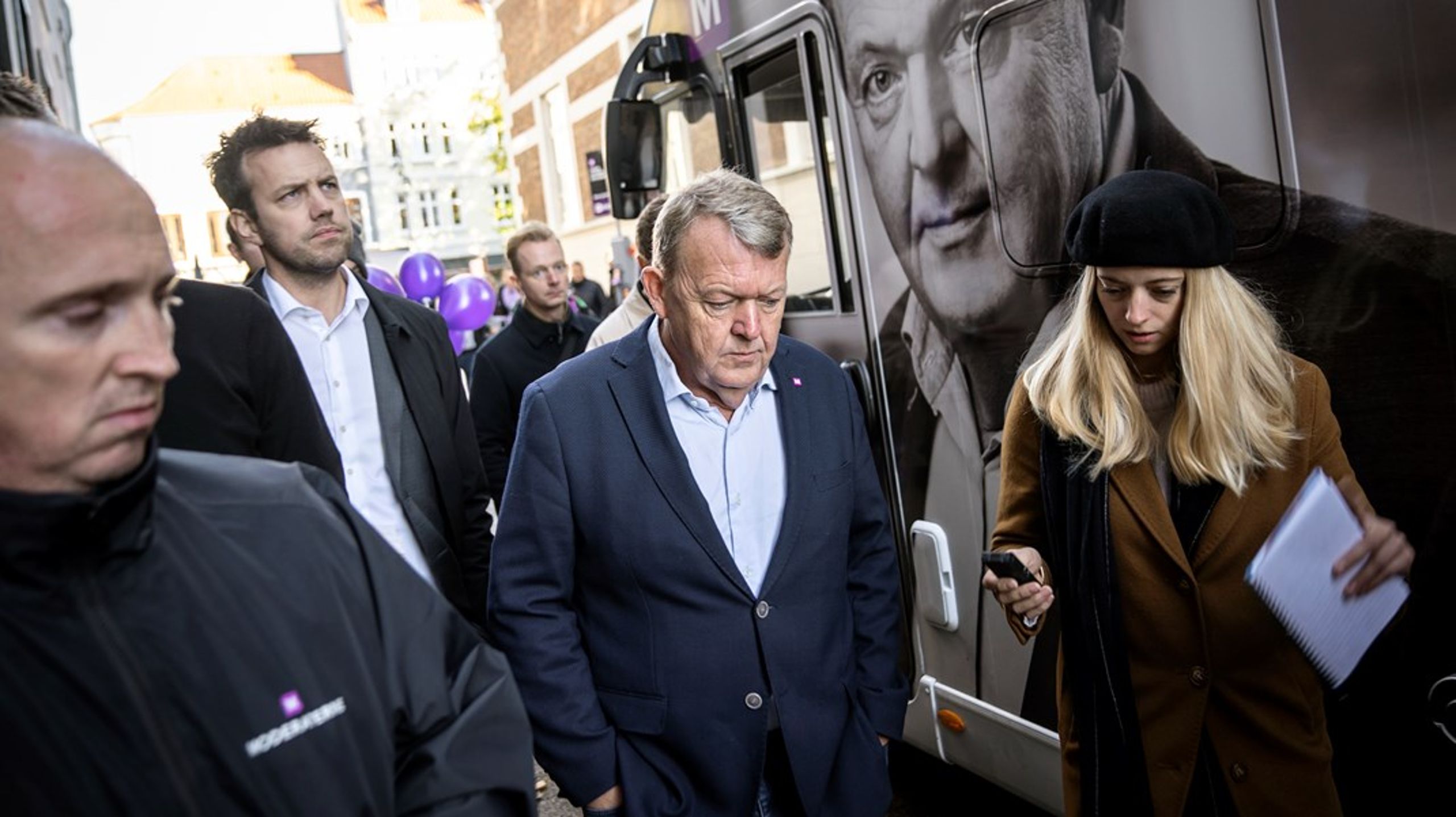 Lars Løkke Rasmussen på tur rundt i landet under valgkampen i 2022.