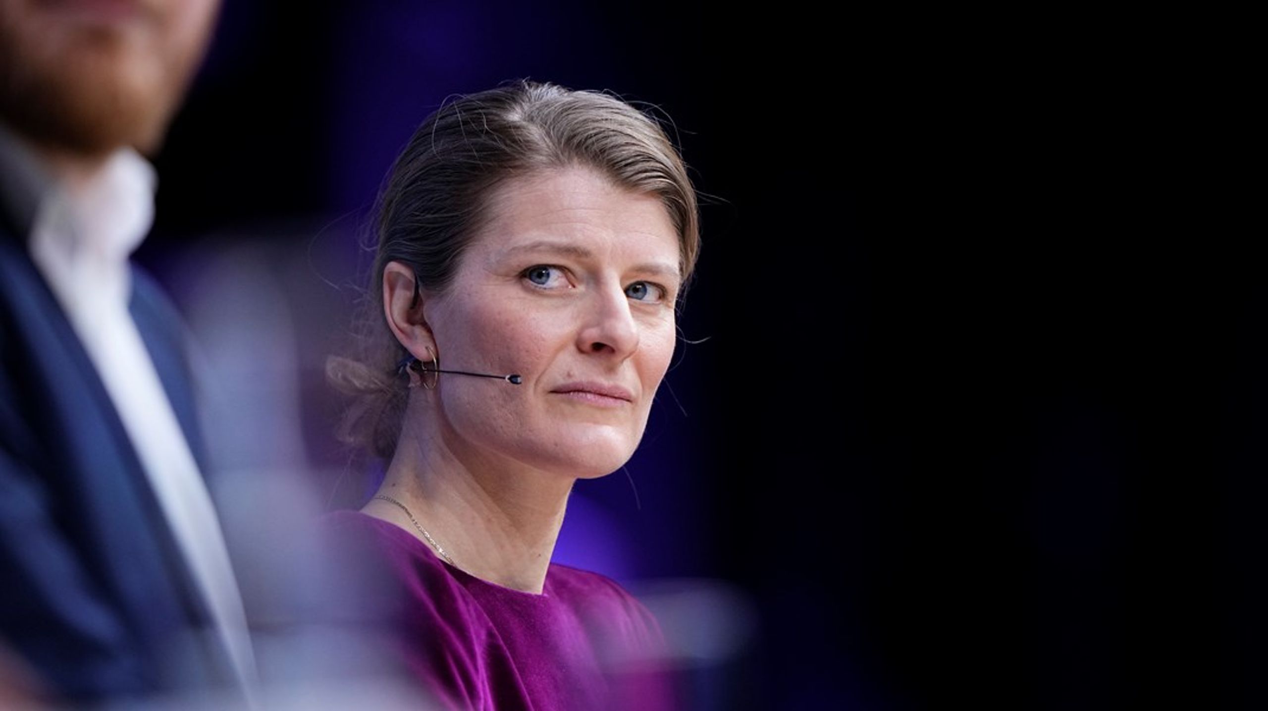 Beskæftigelsesminister, Ane Halsboe-Jørgensen, i debat på kommunalpolitisk topmøde i Aalborg 22. marts.