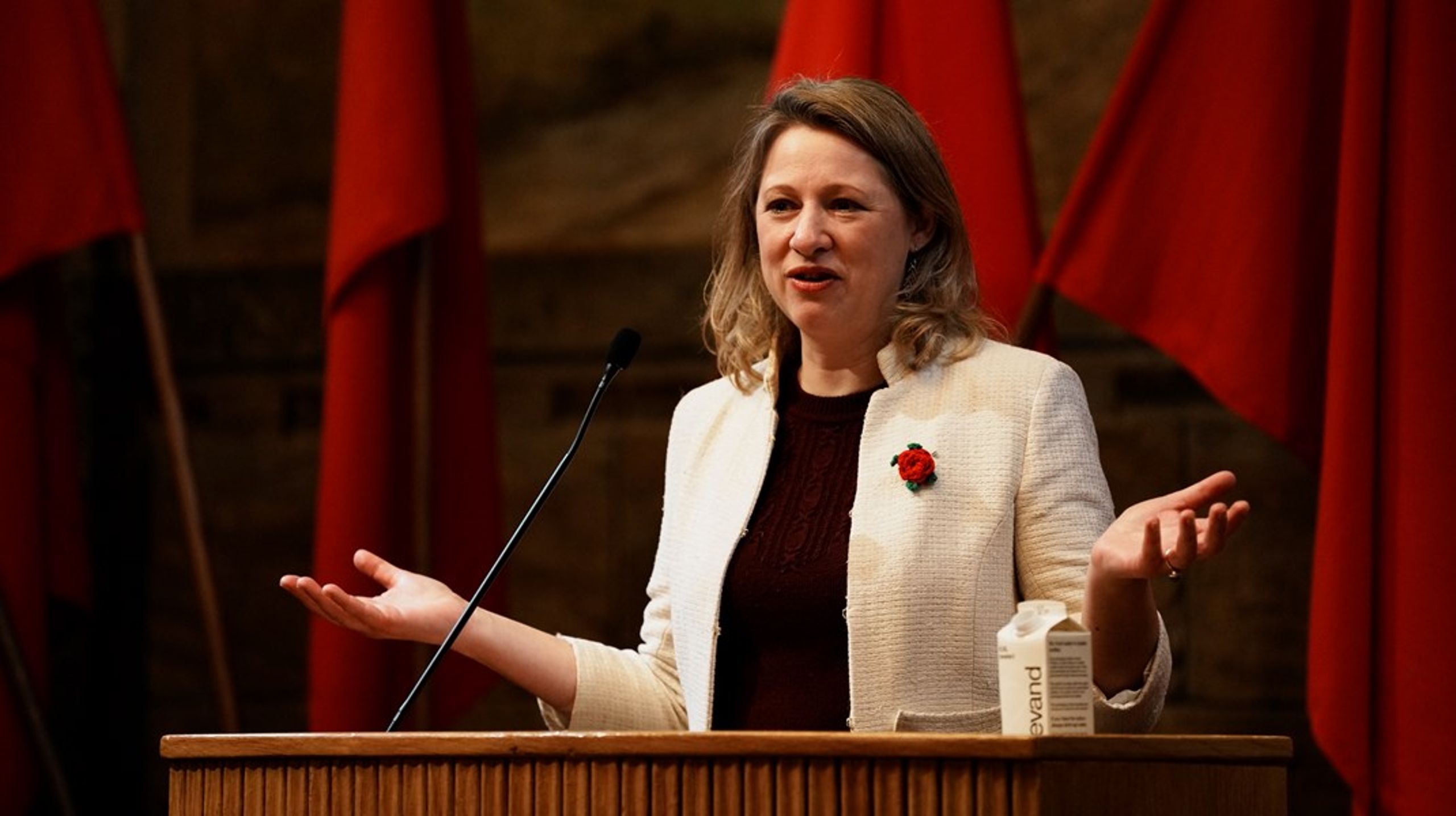 Overborgmester Sophie Hæstorp holdte tale på Arbejdermuseet 1. maj.&nbsp;