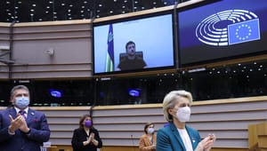 Oversætterens stemme knækkede, da præsident Zelenskyj talte til europæiske politikere: "Vis os, at I ikke vil svigte os"